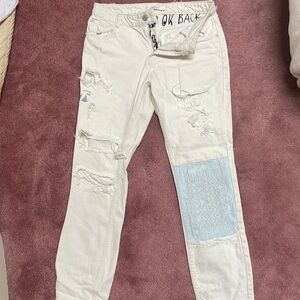 Zara Patchwork white denim